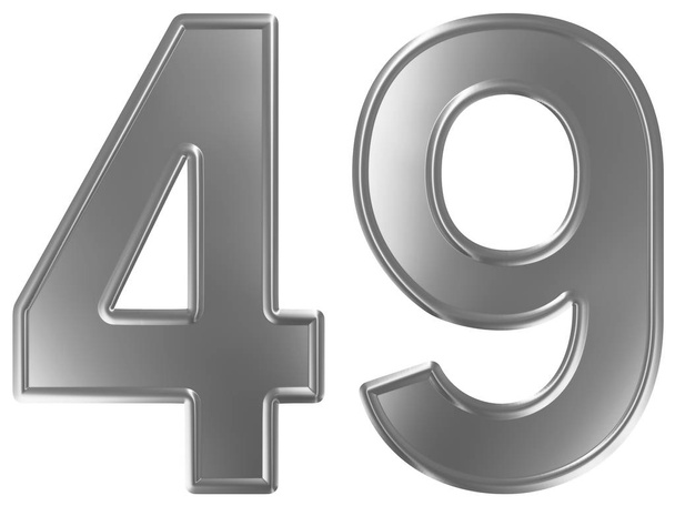Numeral 49, quarenta e nove, isolado em fundo branco, renderização 3d
 - Foto, Imagem