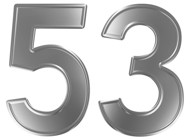 Numeral 53, cincuenta y tres, aislado sobre fondo blanco, 3d render
 - Foto, Imagen