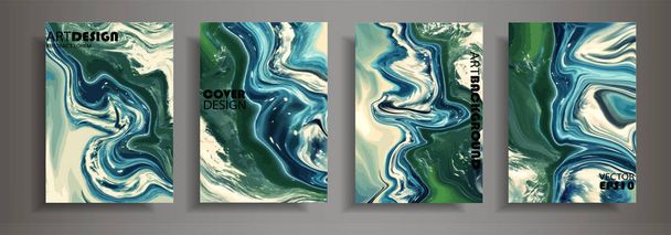 Modern design A4.Abstract marble texture of colored bright liquid paints.Splash acrylic paints.Used design cover,presentations,print,flyer,business cards,invitations, brochures,sites, packaging. - Vector, Image