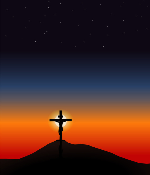 Jesús en la cruz - Vector, Imagen