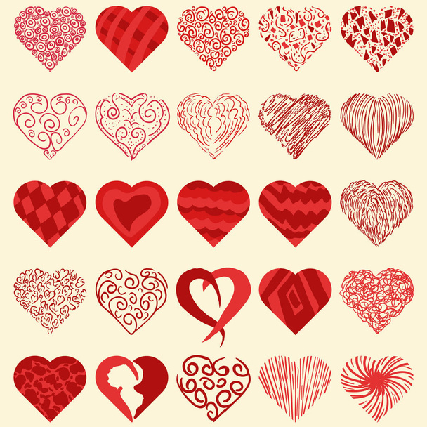 set of vector elements for design, icons, heart, for decoration, concept design, February 14 Valentine's day, weddings and other holidays, postcards prints typography and web - Vektori, kuva
