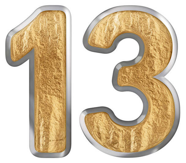 Числа 13, 13, выделены на белом фоне, 3d рендеринг
 - Фото, изображение