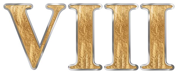 Římské číslo Viii, octo, 8, 8, izolované na bílém pozadí, 3d vykreslení - Fotografie, Obrázek