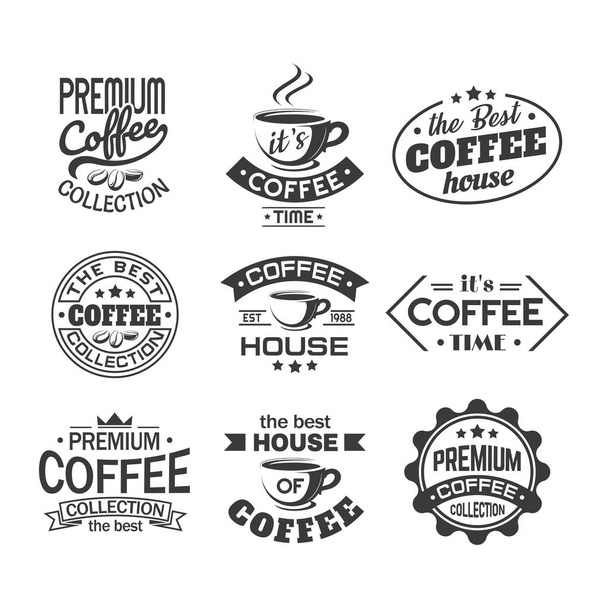 Cup of coffee for shop or store sign, cafeteria - Vector, Image