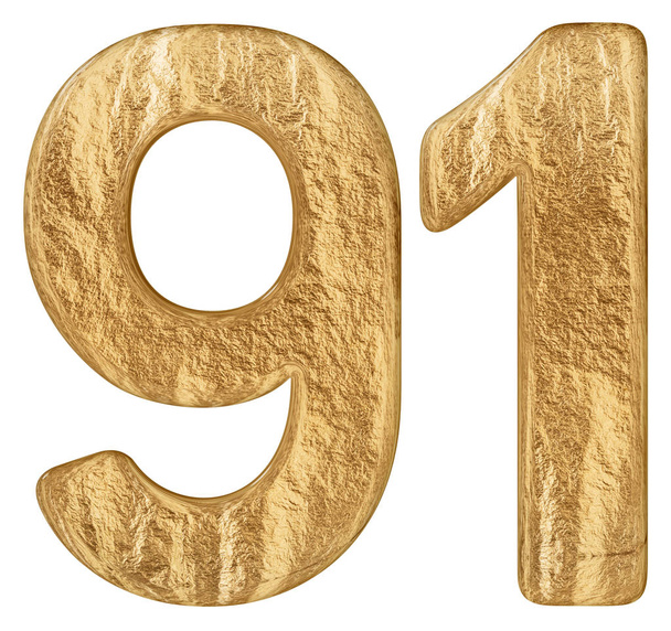 Число 91, дев'яносто один, ізольовано на білому тлі, 3d рендеринг
 - Фото, зображення