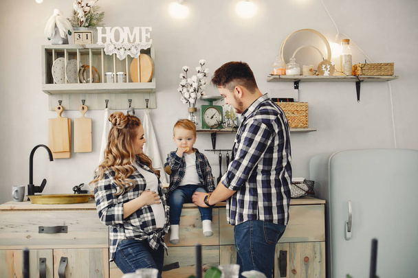 Cute family have fun in the kitchen - Foto, Imagem