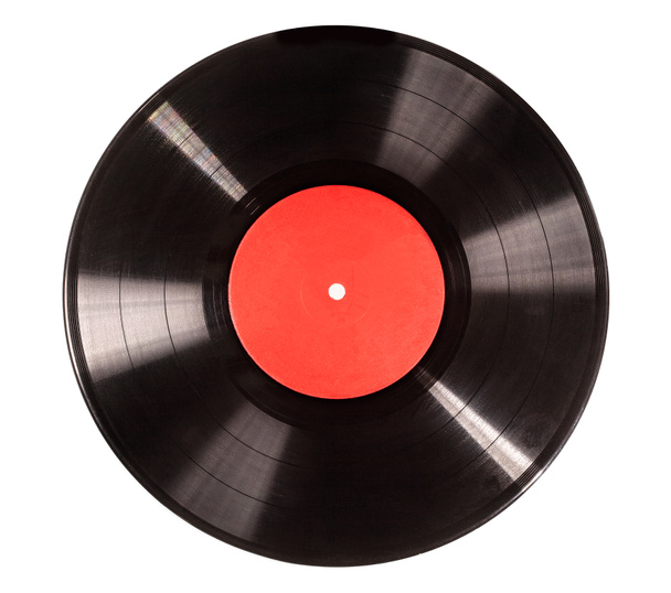 Black vinyl record isolated on white background - Photo, Image
