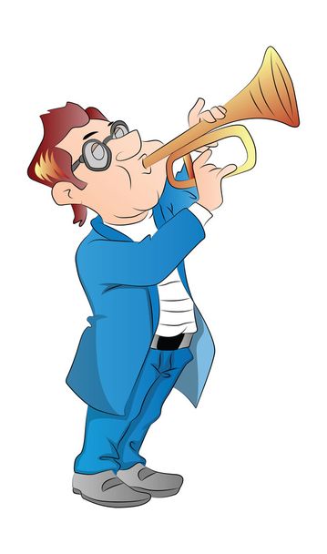 Vector of a man blowing trumpet. - Vector, Imagen