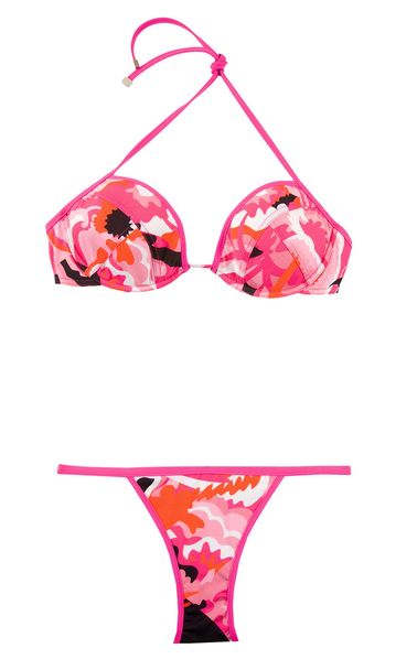 Pinkish black abstract pattern bikini - Photo, Image