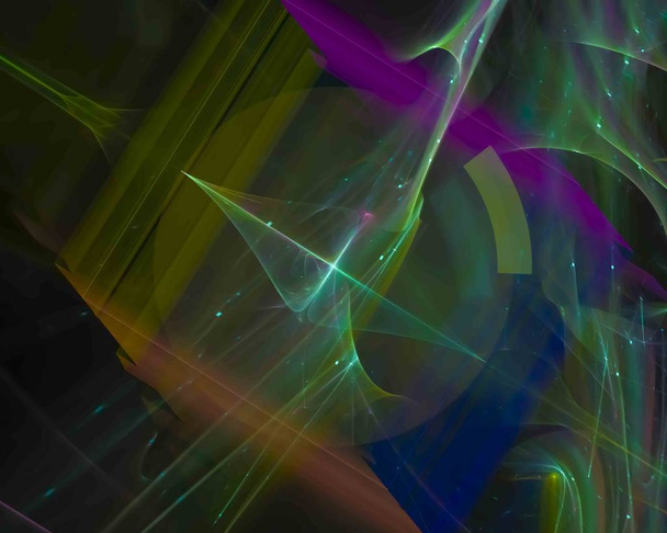 abstract digital fractal, fantasy design, party, disco - 写真・画像