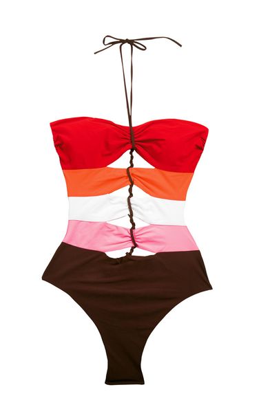 Farbe gestreift Schnürung Badeanzug - Foto, Bild