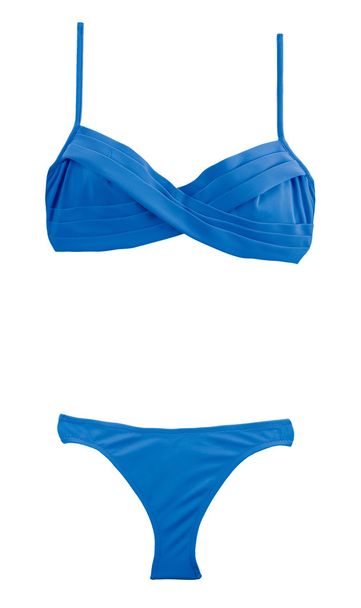 Bikini croisé à volants bleu
 - Photo, image