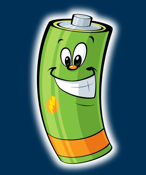 šťastný karikatura baterie - Fotografie, Obrázek