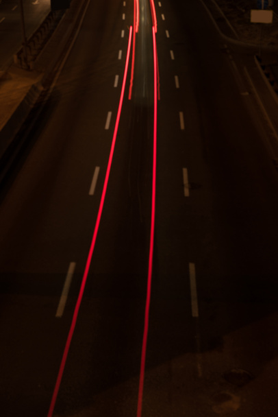 dlouhé vystavení silničních a světla v noci - Fotografie, Obrázek