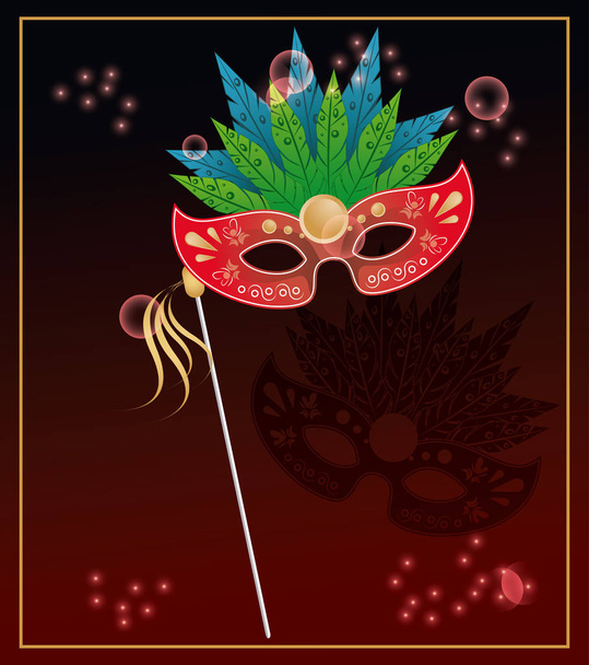 Masque d'herbe Mardi carte de fête colorée avec illustration vectorielle lumineuse conception graphique illustration vectorielle conception graphique
 - Vecteur, image