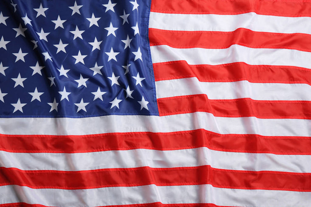 Amerykańską flagę jako tło, widok z góry. Symbol narodowy, Stany Zjednoczone - Zdjęcie, obraz
