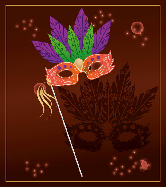 Mardi herbe masque carte colorée
 - Vecteur, image