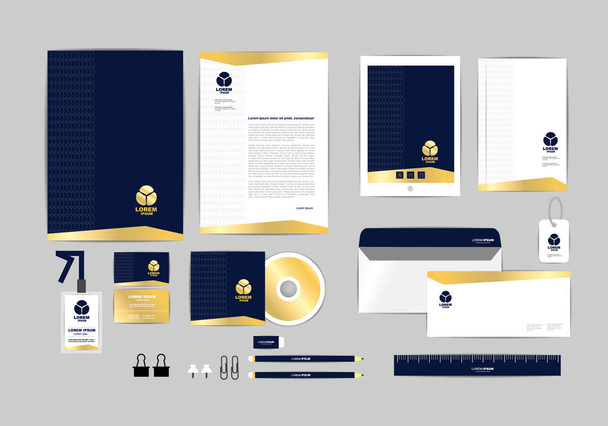 corporate identity template for your business includes CD Cover, Business Card, folder, ruler, Envelope and Letter Head Designs K - Vector, Image