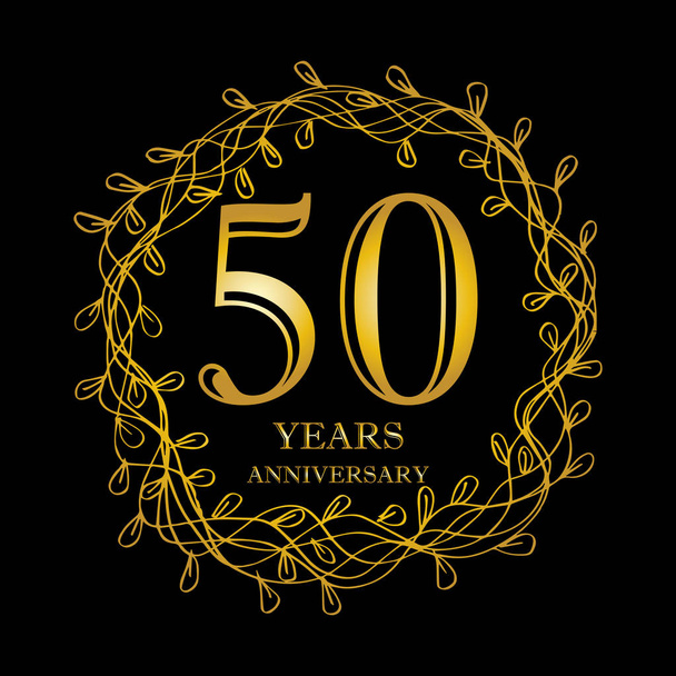 50 yıl yıldönümü kutlama kartı - Vektör, Görsel