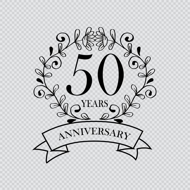 50 year anniversary celebration card - Vector, Image