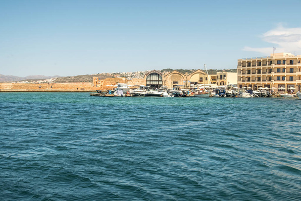 Crete Islands, city of Chania from the sea panorama - Photo, Image