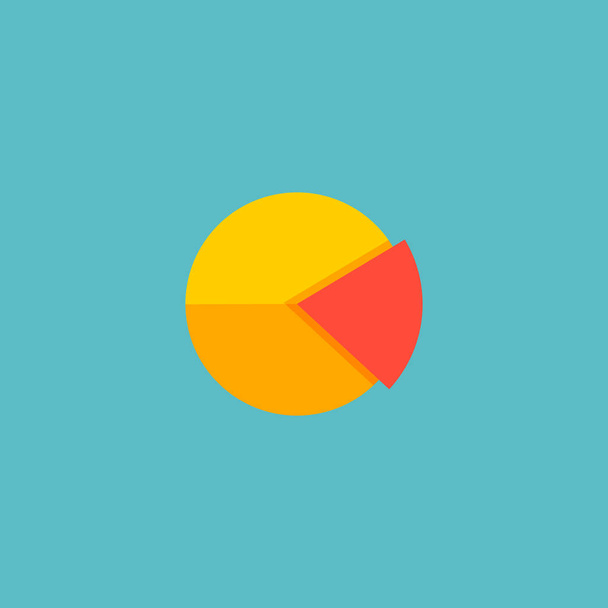 円グラフ アイコン フラット要素。ウェブ モバイル アプリのロゴ デザインのきれいな背景に分離されたフラットある円グラフ アイコンのベクトル イラスト. - ベクター画像