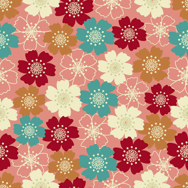 Seamless pattern with a floral pattern. - Vector, imagen