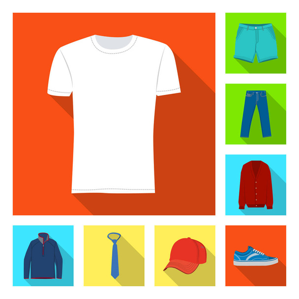 Isolated object of man and clothing logo. Collection of man and wear stock symbol for web. - Vektör, Görsel