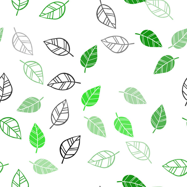Light Green vector seamless abstract backdrop with leaves. Creative illustration in blurred style with leaves. Design for textile, fabric, wallpapers. - Vector, Image