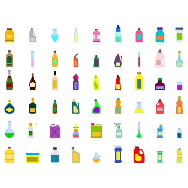 μονόχρωμες εικόνες με μπουκάλια για το σχέδιό σας - Διάνυσμα, εικόνα
