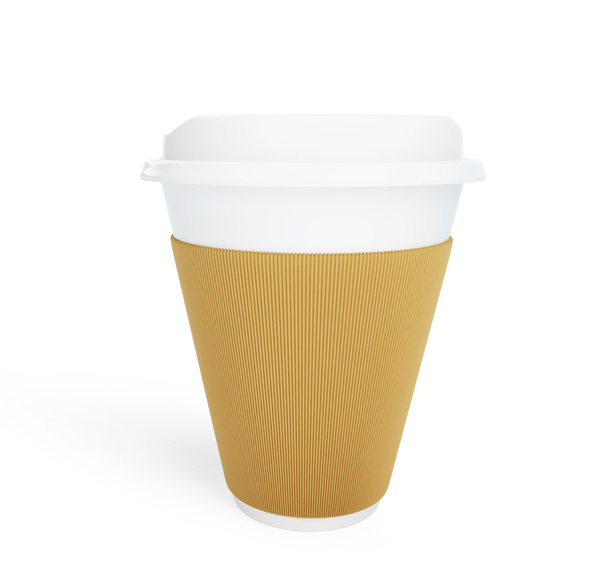 káva pohárek na bílém pozadí - Fotografie, Obrázek