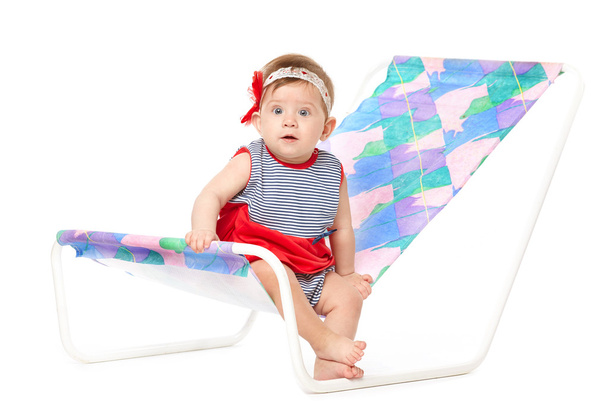 cute baby lying on lounger - Foto, immagini