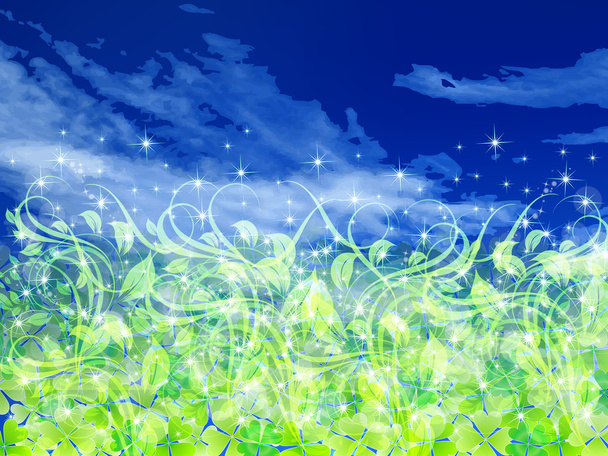 Sky background leaf clover - Vettoriali, immagini
