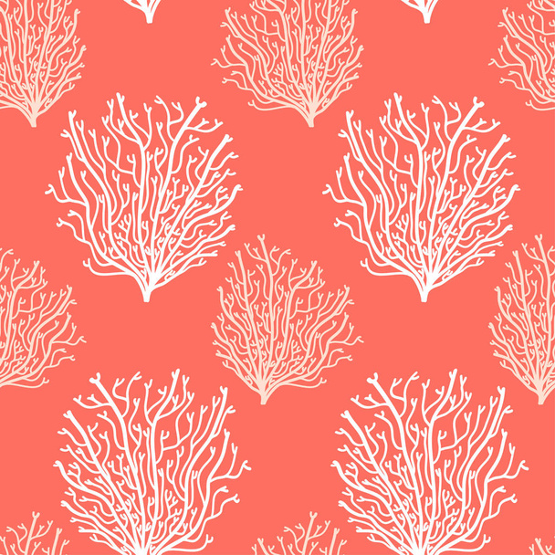Cute abstract seamless background in Trendy Living Coral 2019 Colors - ベクター画像
