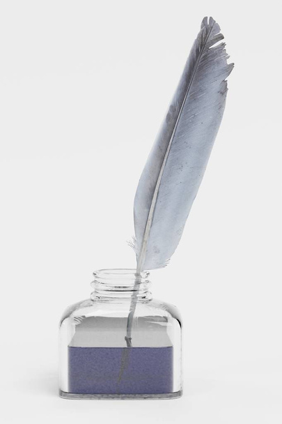 Rendre 3D réaliste de la plume avec pot d'encre
 - Photo, image