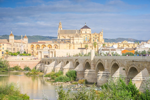 Římský most a katedrála - mešita jako dominant Cordoba, Andalusie, Španělsko - Fotografie, Obrázek