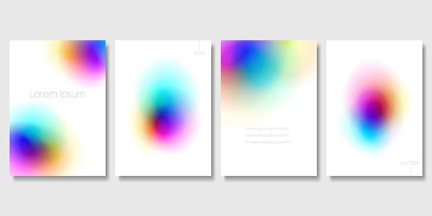 Set of Colorful Modern Templates with Abstract Blurred Graphic Elements. Applicable for Banners, Posters, Web Backgrounds and Cover Prints. EPS 10 Vector. - Vektör, Görsel
