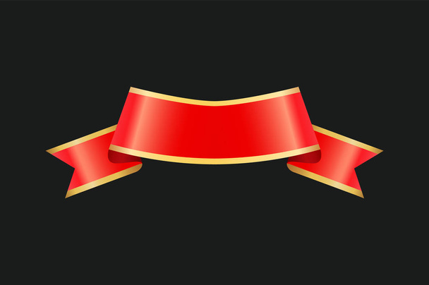 Ribbon Curved Stripe Banner Vector Illustration - Вектор, зображення