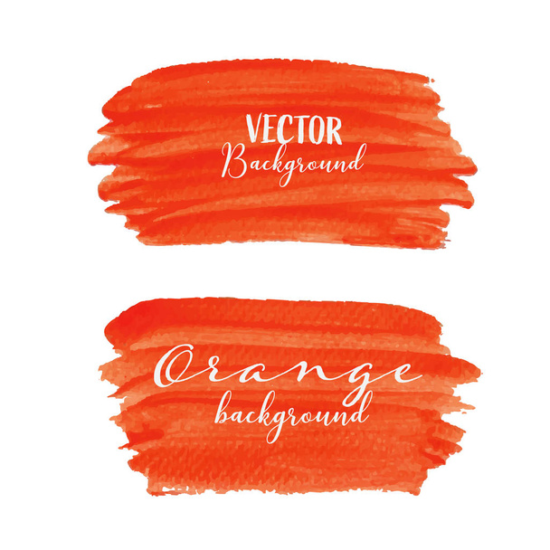 Orange brush stroke isolated on white background, Vector illustration. - Wektor, obraz