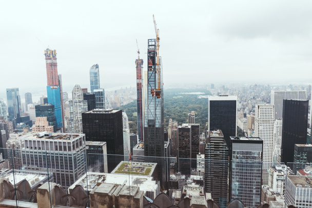 aerial view of architecture on new york city, usa - Zdjęcie, obraz