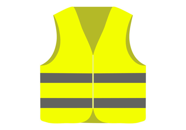 Chaleco de seguridad amarillo aislado sobre fondo blanco
. - Foto, Imagen