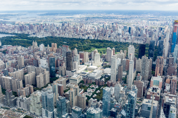 ニューヨーク市の高層ビル、アメリカの空撮 - 写真・画像