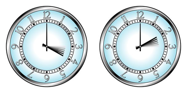 Clock to daylight saving time - Vector, Image