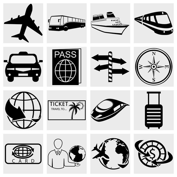 Conjunto de ícones de viagens e turismo. Série Simplus. Vetor
 - Vetor, Imagem