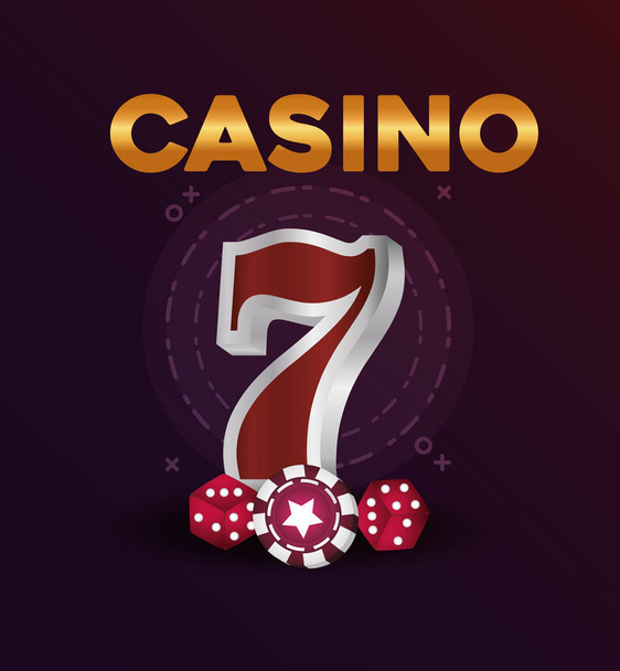casino poker jackpot game dices chip - Vector, Image