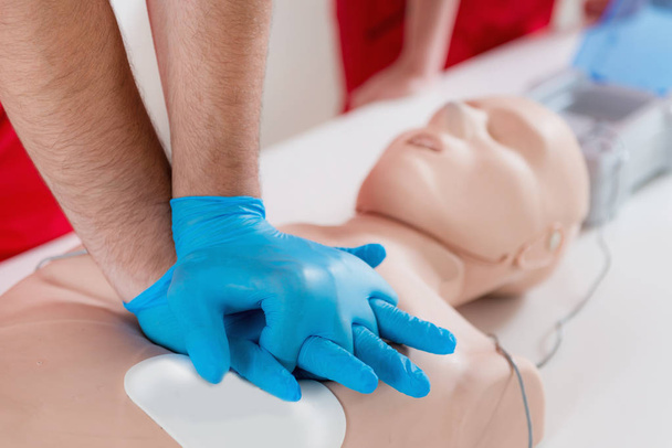 First Aid Training - Cardiopulmonary resuscitation. First aid course. - Фото, зображення