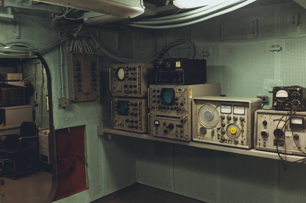 NEW YORK, USA - OCTOBER 8, 2018: close up view of marine equipment in ship - Fotografie, Obrázek
