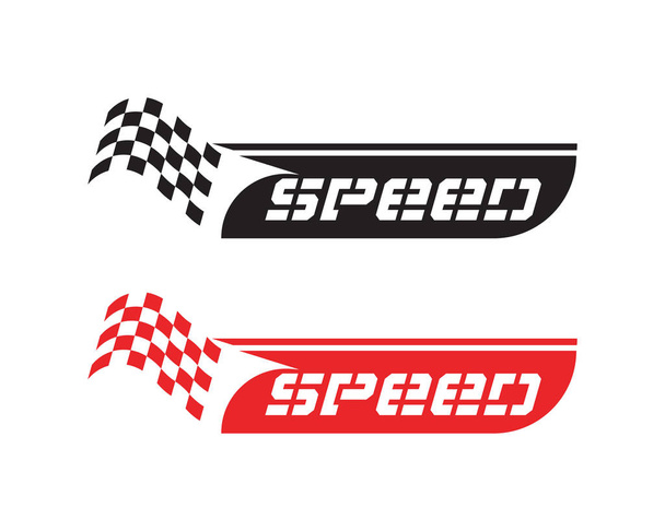Ícone de bandeira de corrida, modelo de logotipo de bandeira de corrida de design simples
 - Vetor, Imagem
