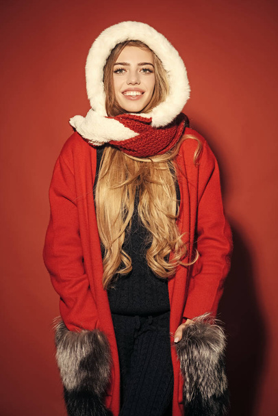 Woman in santa costume with pretty face. - Photo, Image