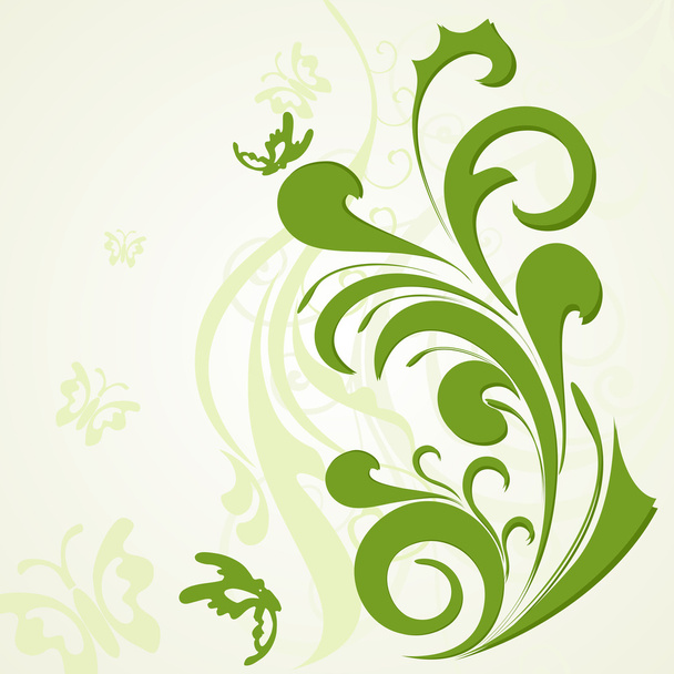 Abstract background with green artwork - Вектор, зображення